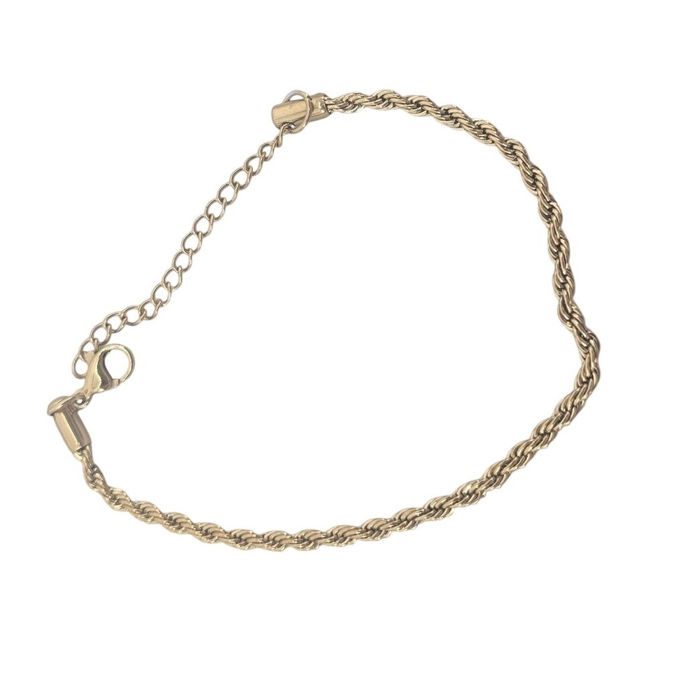 Rope Bracelet Women Twisted Chain Gold Tone Adjustable 6-8in